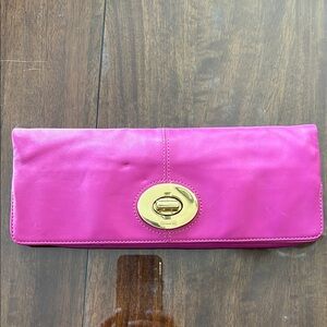 Coach Fold Over Clutch with Kisslock Coin